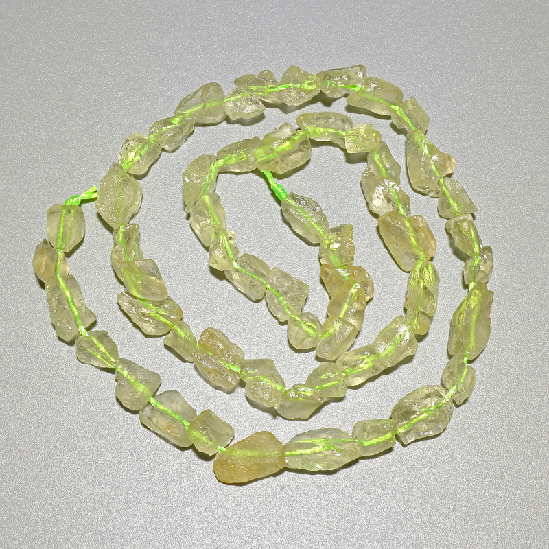 Citrine Quartz Beads, natural stone, tumbled, 6x7 mm, length 40 cm on thread