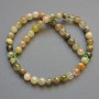 Phantom Quartz Beads with Rutile Natural Stone Smooth Round Beads, diameter 8mm±, length 39cm± on Thread