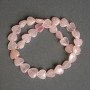 Pink Quartz Heart-Shaped Beads, Natural Stone, 12x12x6mm±, 39cm± Length on Thread