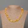 Necklace Yellow Turquoise natural stone chip, diameter 7x3mm±, length 47cm