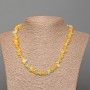 Necklace Ukraine with Aquamarine natural stone and tinted quartz chip, diameter 8×4mm±, length 48cm