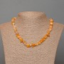Necklace Agate Yellow Natural Stone Chip, 8x4 mm diameter, length 45 cm + 5 cm extender chain