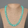 Aquamarine Necklace Natural Stone Smooth Bead, 10mm ±, Length 51cm ±
