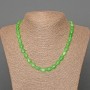 Chrysoprase Necklace, Natural Stone, Oval Beads, 8×10 mm, total length 48 in