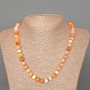 Carnelian Necklace with natural stone, smooth rondelle, 9x7 mm diameter, length 49 cm