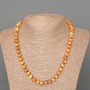 Landscape Jasper Necklace, natural stone, smooth rondelle, 9x7 mm, length 49 cm