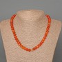 Carnelian Bead Necklace Natural Stone smooth rondelle, diameter 8x5mm±, length 46cm±