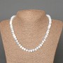 Moonstone Necklace (Synthetic) Smooth Rondelle Beads, 8x5 mm ±, Length 46 cm ±