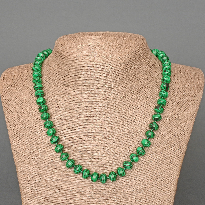 Malachite Beads (standalone) smooth rondelle, diameter 9x7mm+-, length 49cm+-