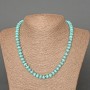 Necklace Turquoise (bead) smooth rondelle, diameter 8x5mm ±, length 48cm ±