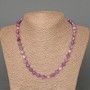 Amethyst necklace with natural gemstone, faceted diamond shape, diameter 8x8mm ±, length 49cm, with seed beads
