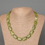 Necklace Jadeite Natural Stone Rectangle, 13x18mm ±, length 48 cm
