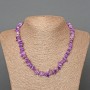 Charoite Necklace natural stone chip, diameter 9x3mm+-, length 47cm+-