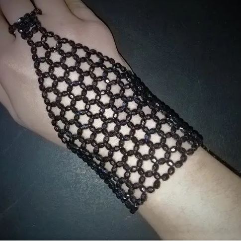 Bracelet Pane with Agate Beads on Elastic