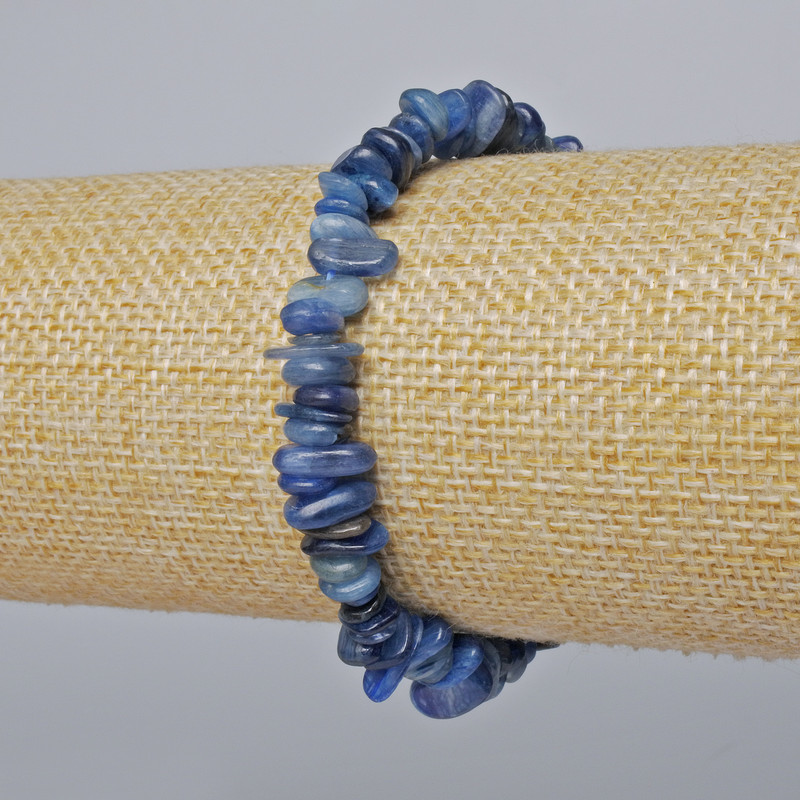 Bracelet Kyanite natural stone chip, diameter 7×3mm ±, length 18cm ± (stretch)