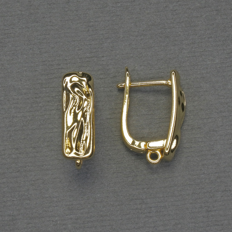Gold-tone Ear Hook Studs 17×6 mm pair