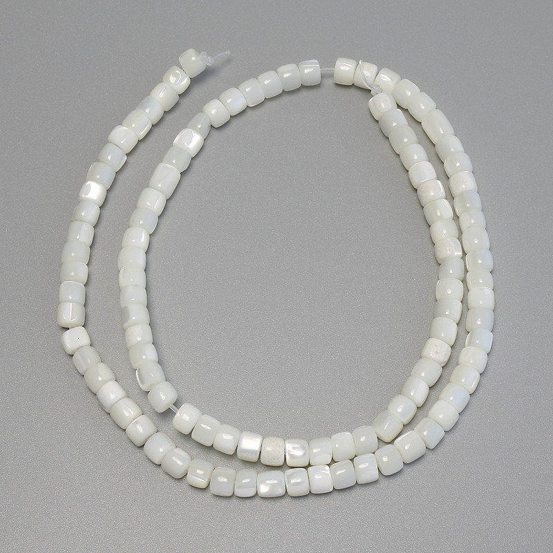 Mother-of-P Pearl Rondelle Beads, diameter 5×4mm ±, length 40cm ± on thread