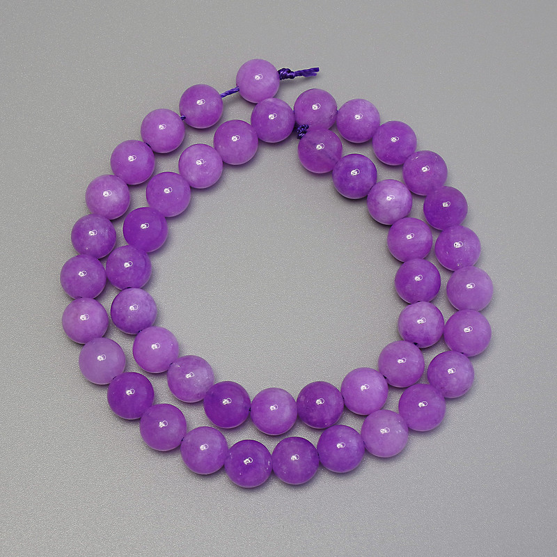 Lavender Amethyst Beads, smooth round 8mm ± on thread, length 38cm+
