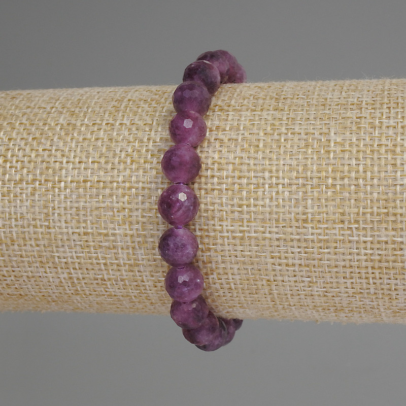 Tourmaline Bead-Style Bracelet, faceted ball diameter 8mm±, length 18cm±, stretch