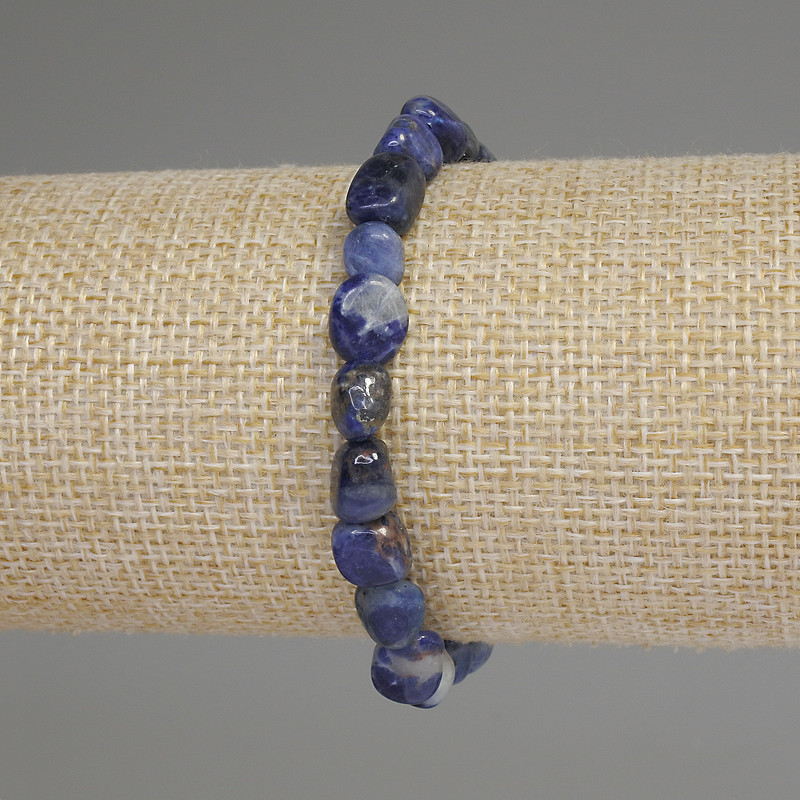 Sodalite Bead Bracelet, faceted, diameter 7-11×7-8mm, adjustable length 18cm