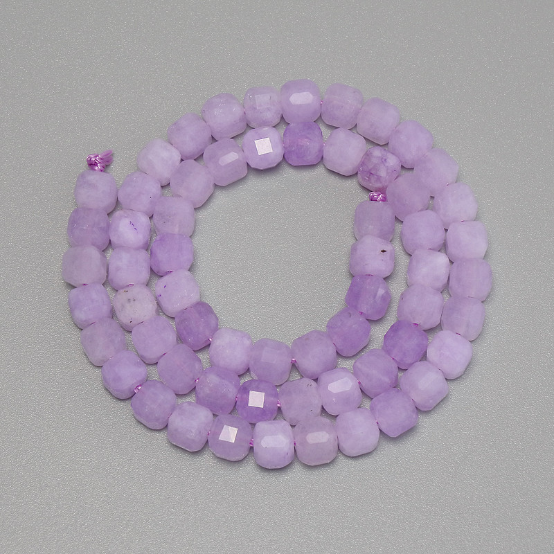 Lavender Amethyst Beads, Faceted Cube, 5x5mm, 30cm Threaded Length