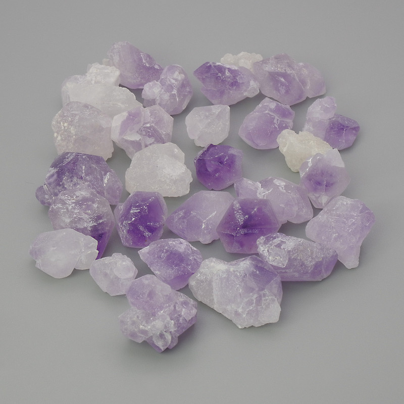 Amethyst natural stone souvenir, unprocessed stone ~ sizes 10-13x2-12 mm (+-) packaged 100 g (price per 100 g)