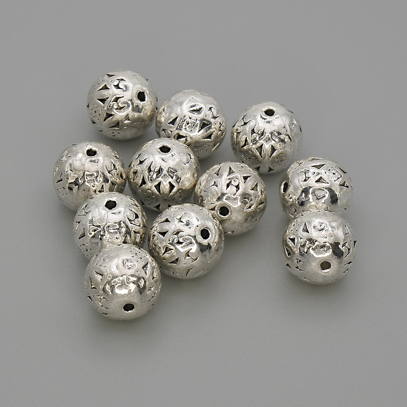 Bead Insertion Bead, metal color Silver, diameter 8mm±, hole diameter ~1.2mm±, packaging 20 g (~11 pcs)