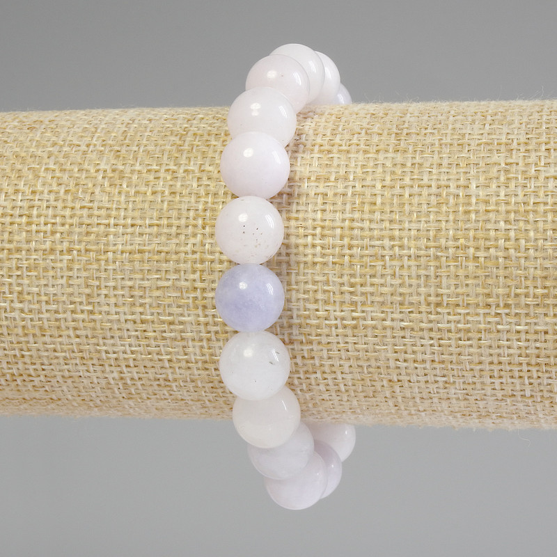 Aquamarine Bracelet Smooth Bead, 10mm diameter, 18cm length, stretch