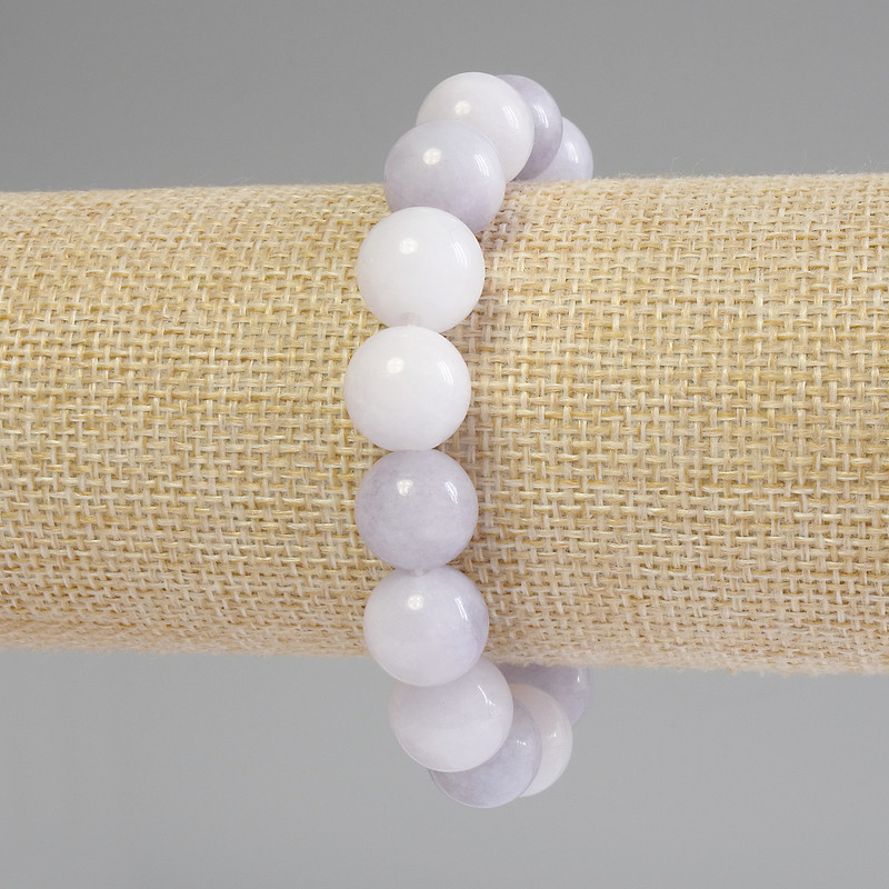 Aquamarine Bracelet Smooth Bead, diameter 12.5mm ±, length 18cm ±, stretch