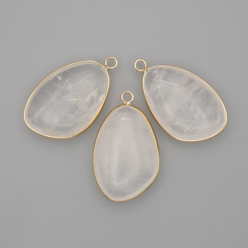 Rock crystal pendant in a gold-tone setting 21x35 mm+