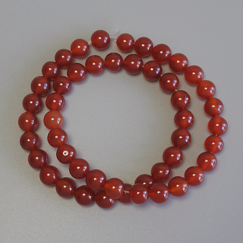 Carnelian Beads smooth round 8mm on thread, 37cm+ length