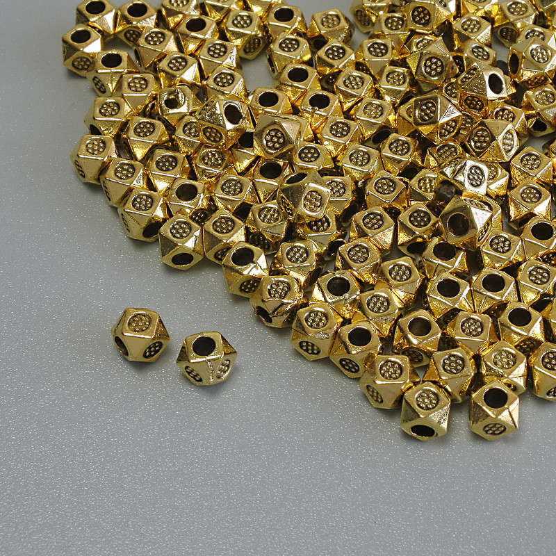 Bead findings, bead insert color metal, gold, diameter 3x3 mm±, hole diameter approx 1.7 mm±, packaging 20 g (~128 pcs)