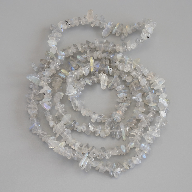 Labradorite Beads Rough Cut, diameter 7-9×2-3 mm, length 78 cm +/-, on bead string