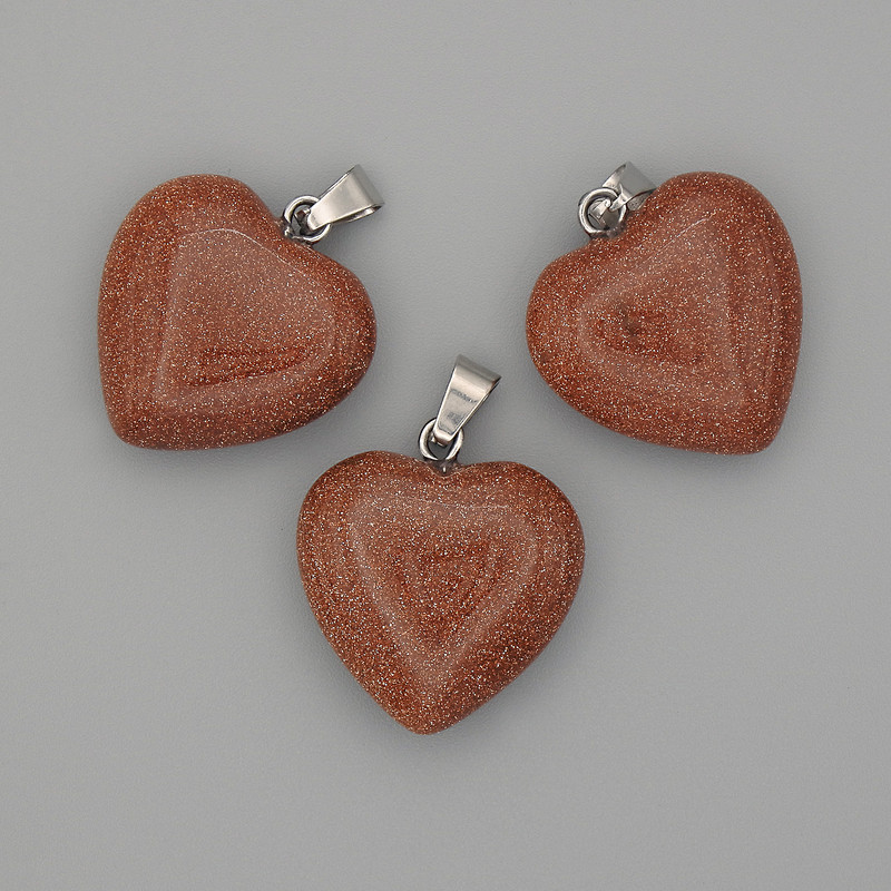 Heart Pendant Aventurine Golden Sand 20x20x25mm+