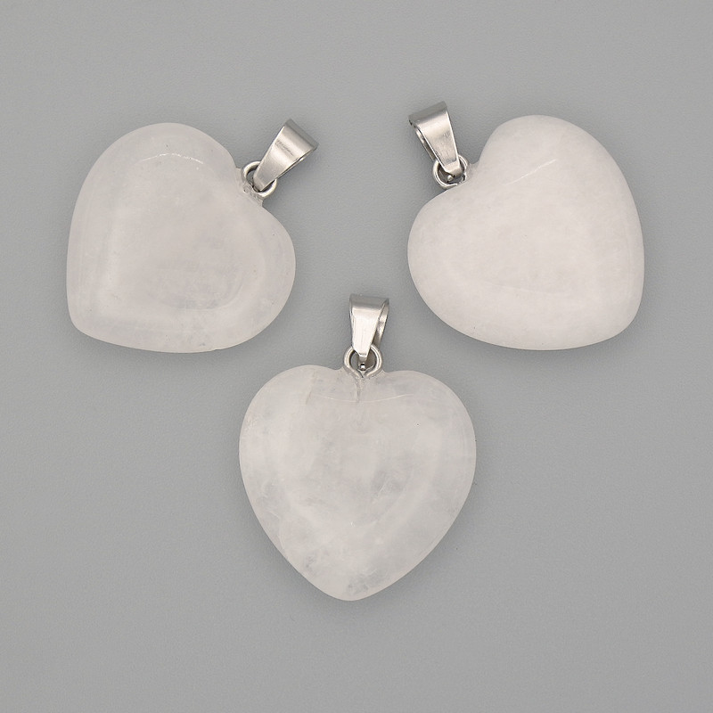 Heart Pendant with Rock Crystal 20x20x25mm+