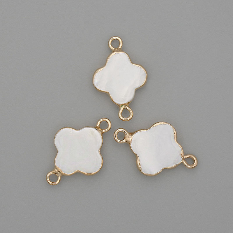 Clasp Clover Pearl Oyster Gold Metal 20×12mm+