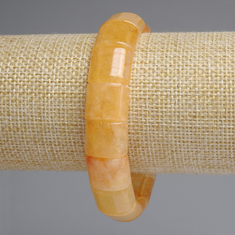 Bracelet Citrine Link, diameter 13x15mm+-, length 18cm+- stretch