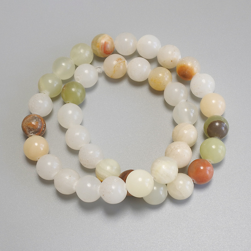 Onyx beads, smooth round bead, diameter 10mm +- on a string, length 38cm+