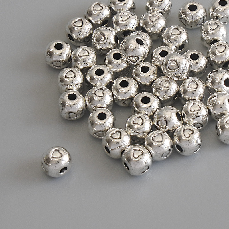 Bead Inlay Finding, metal color Silver, diameter 5×4.5 mm, hole 1.5 mm±, pack 44 pcs