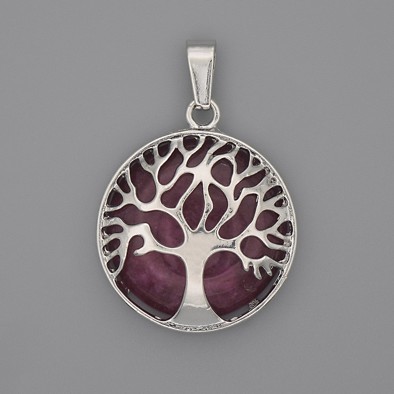 Pendant Tourmaline in a Tree Setting, diameter 27mm+-, length 37mm+-