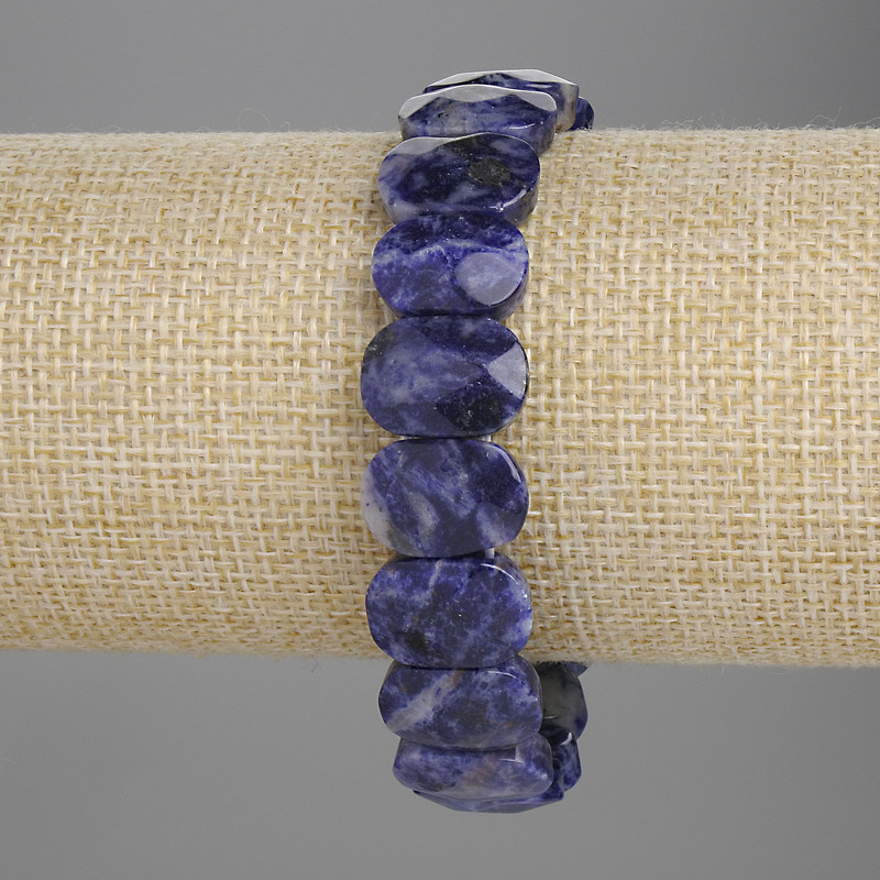Sodalite Beaded Bracelet 15x10mm, stretch band, 18cm long