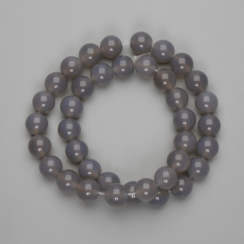 Smoky Agate Beads, Smooth Round 10mm, 37cm Length on Thread