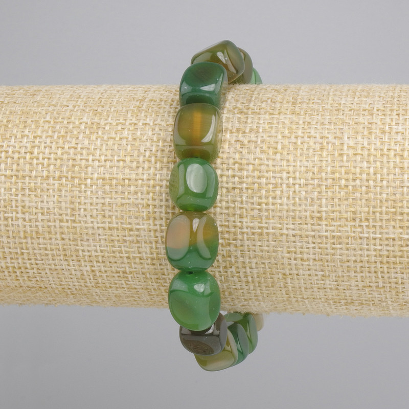 Agate bracelet bar, diameter 11–12x9mm +/-, length 18cm +/- stretch