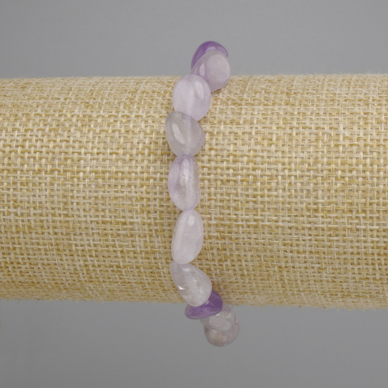 Amethyst tumbled bracelet, diameter 9-11x8, 5-9mm+-, length 18cm +- stretch