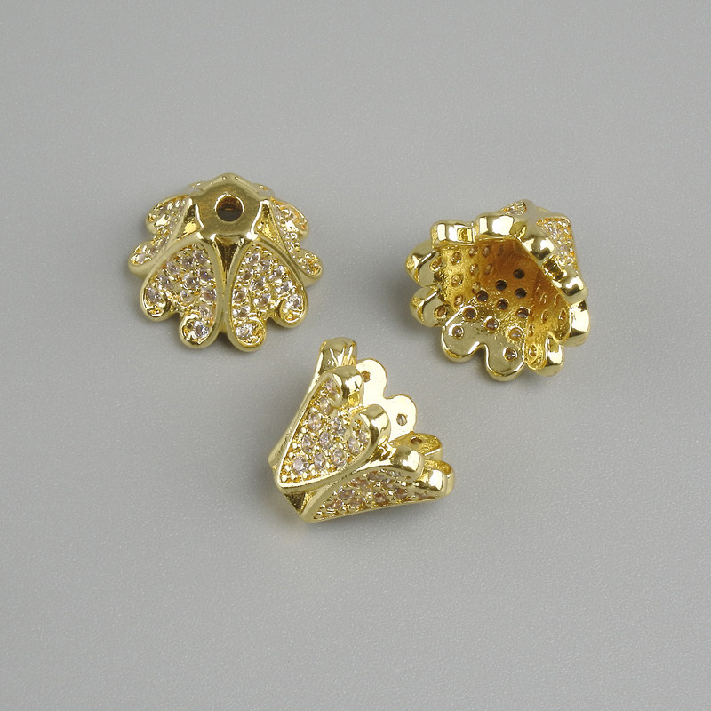 Price per 1 pc. Fitting end cap, diameter 12x8mm ± hole, diameter 1.3mm ± gold-tone metal