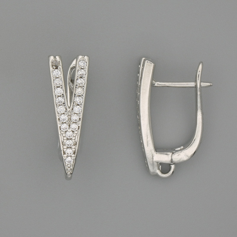 Earring hooks for earrings silver-colored metal 20x6 mm + - pair