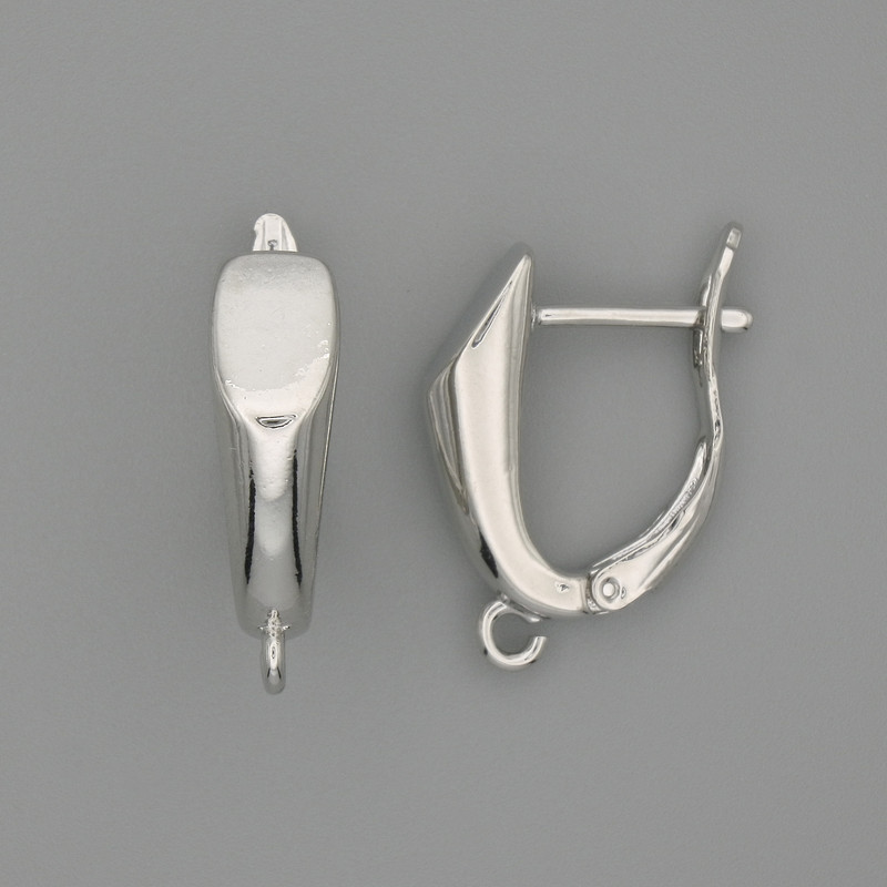 Earring hooks for earrings silver-colored metal 19x5 mm +- pair