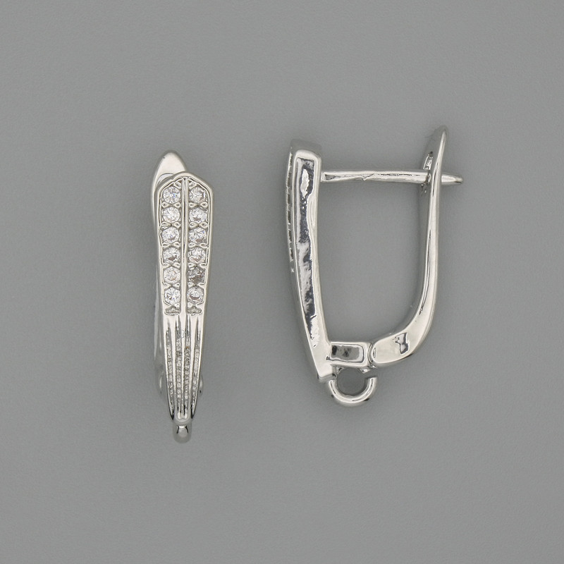 Earring hooks silvery metal 18×4 mm + - pair