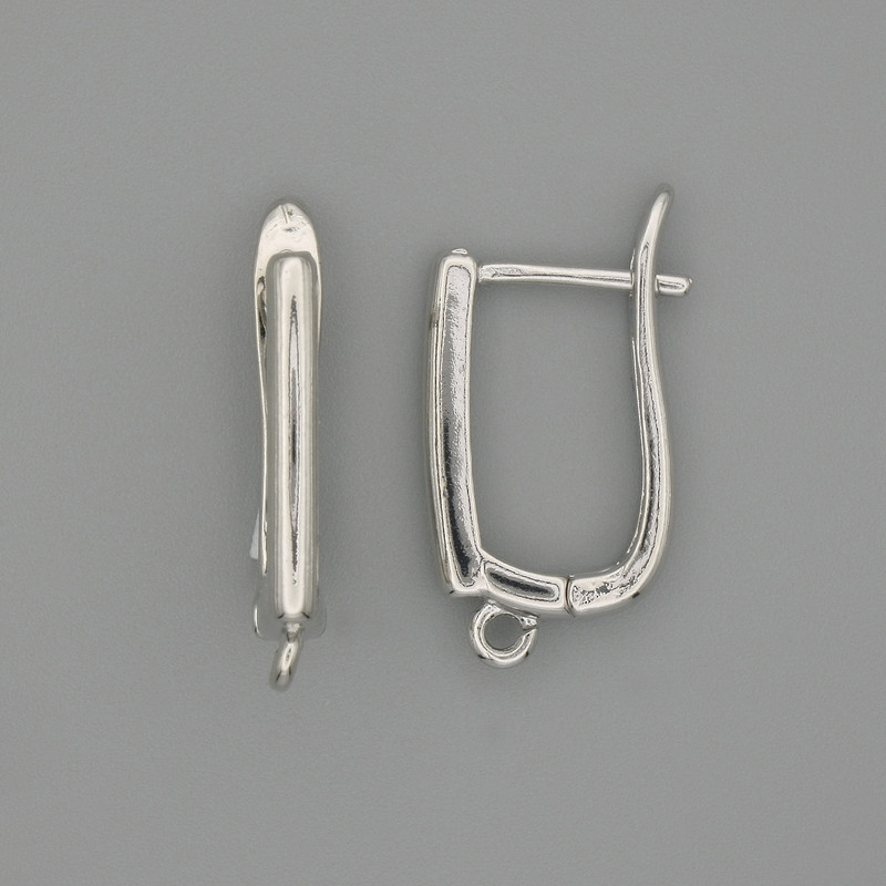 Earring hooks for earrings silver-toned metal 18x2 mm + - pair