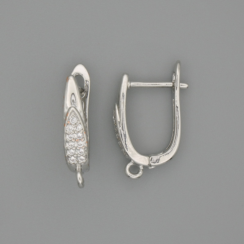 Earring hooks for earrings silver-colored metal 17x4mm + - pair